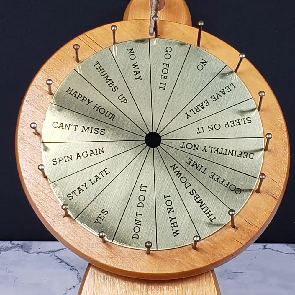 Desktop Executive Decision Maker Wheel Solid Wood Vintage Decor