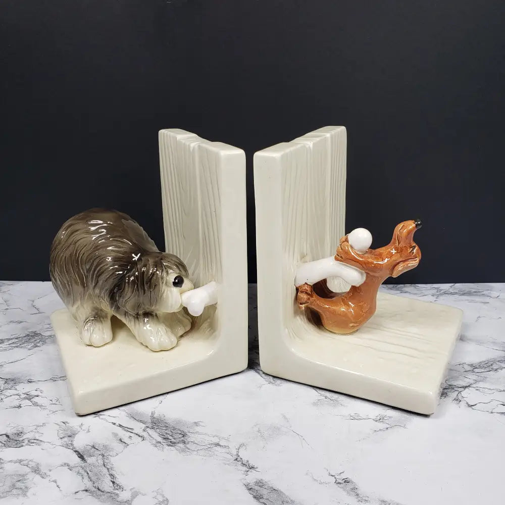 Dog Bookends Japan Vintage Decor