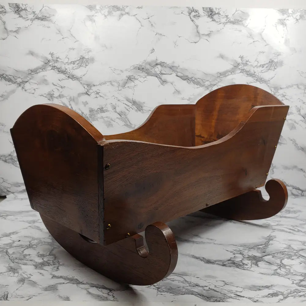 Doll Cradle Solid Wood Handmade Antique Decor