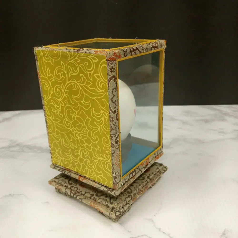 Hand Painted Signed Egg Shell In Glass Case ( Vintage ) Decor