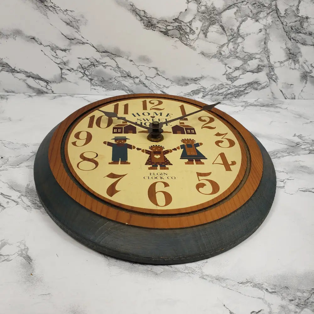 Elgin Clock Solid Wood Home Sweet Vintage Decor