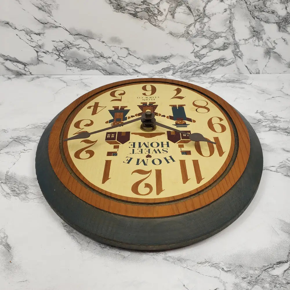 Elgin Clock Solid Wood Home Sweet Vintage Decor