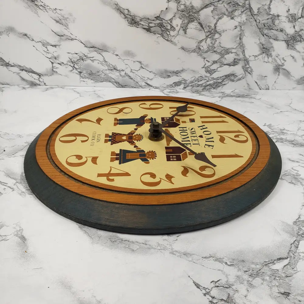 Elgin Clock Solid Wood Home Sweet Vintage Decor