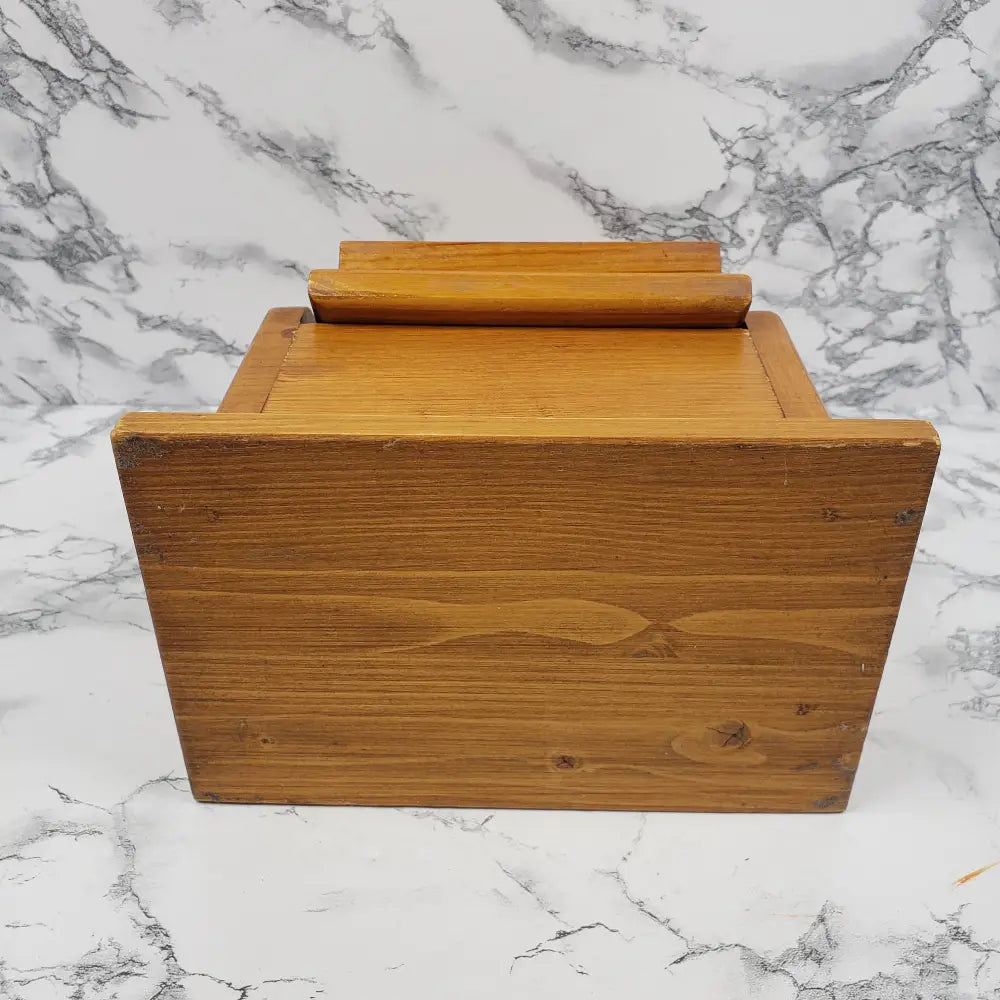 Farmhouse Recipe Box Handmade Solid Wood Vintage
