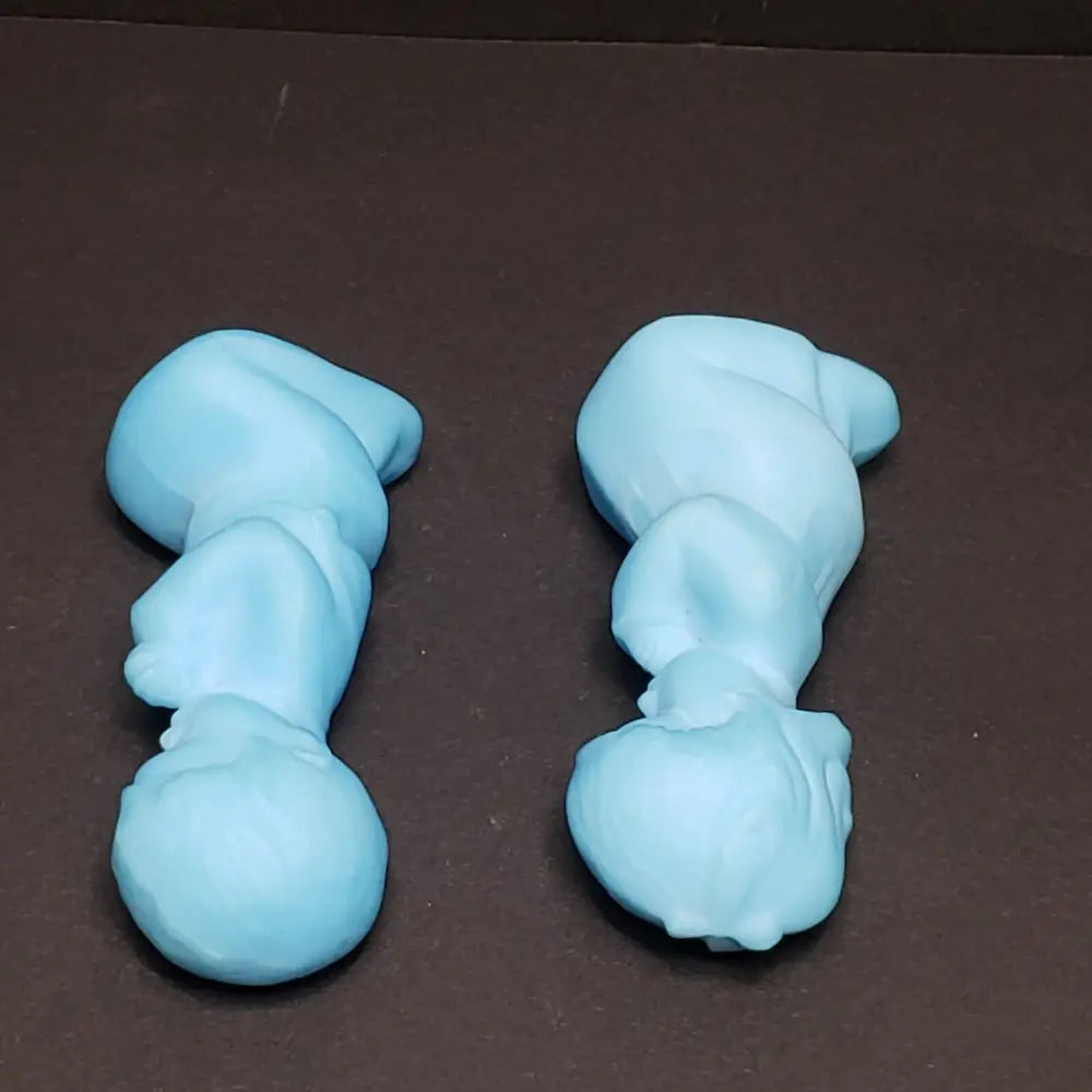 Fenton Satin Blue Custard Glass Praying Children (Vintage) Decor