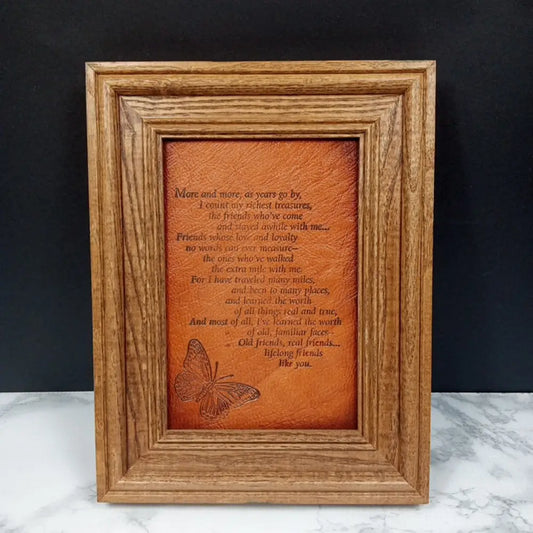Framed Embossed Friendship Poem ( Vintage) Decor