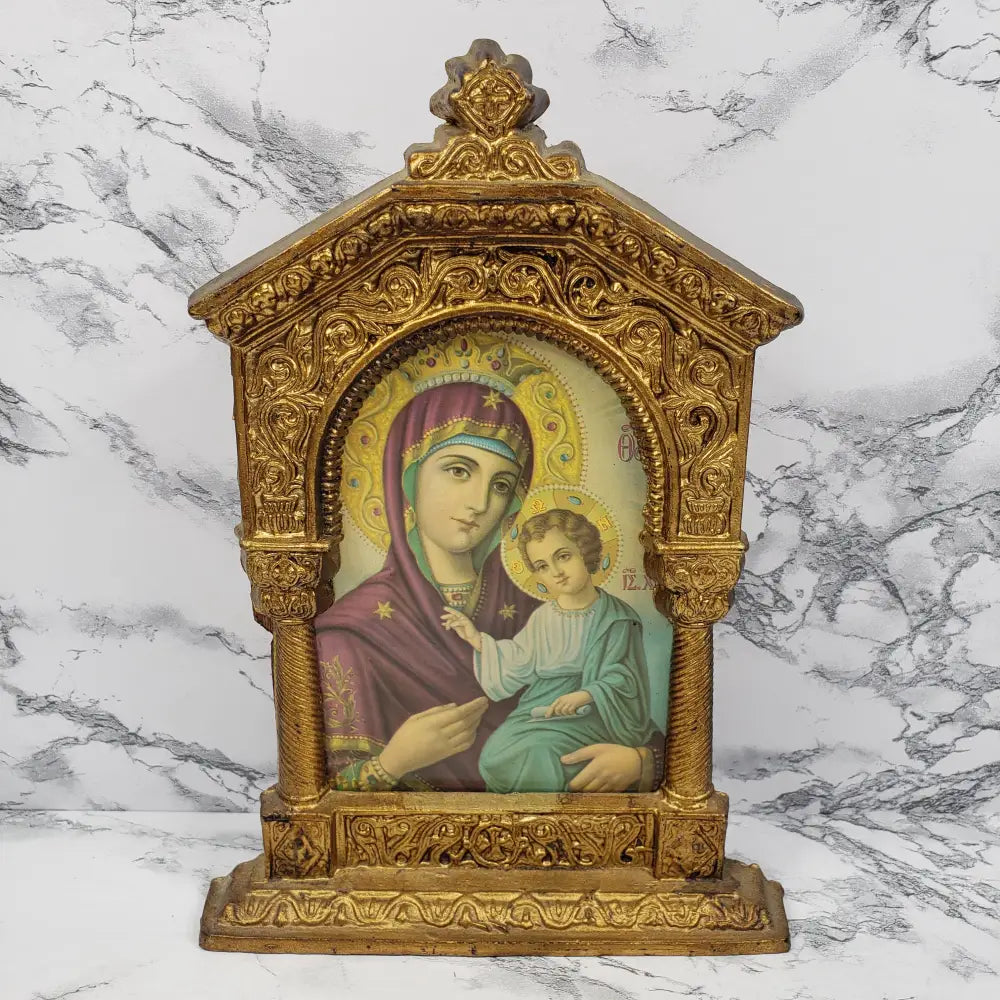 Framed Madonna & Child Wall Art Mary Jesus Vintage Decor