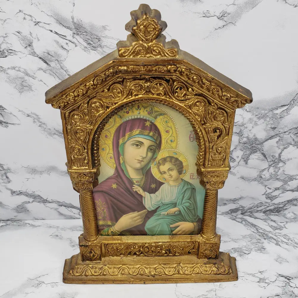 Framed Madonna & Child Wall Art Mary Jesus Vintage Decor