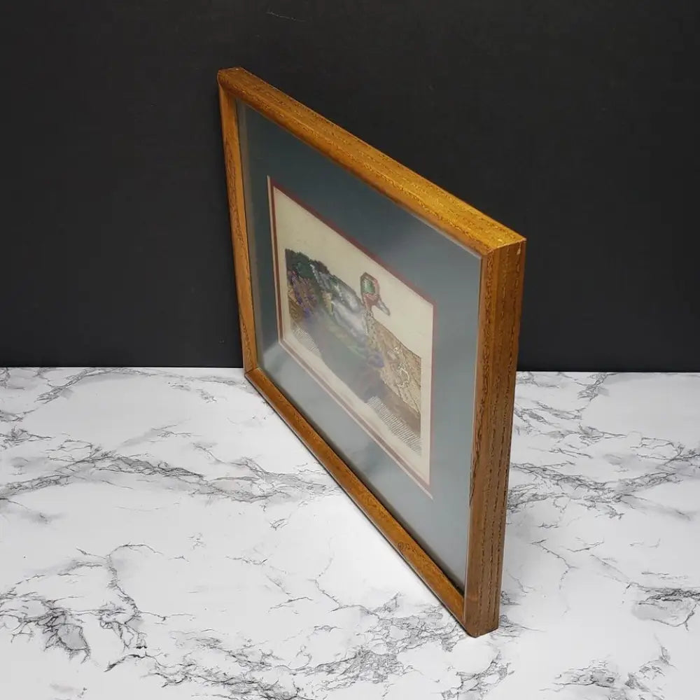 Handmade Framed Duck Decoy Needlepoint Vintage - Decor
