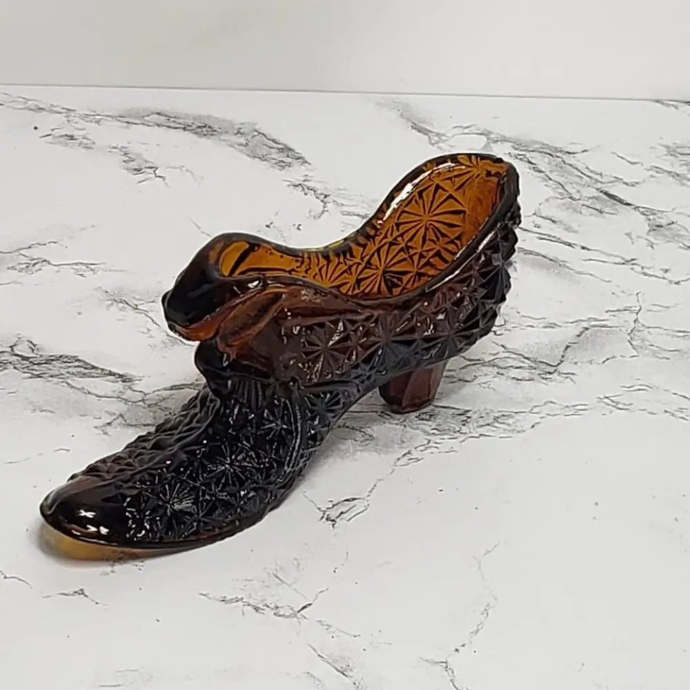 Glass Shoe Mid Century Taiwan Import Vintage - Decor