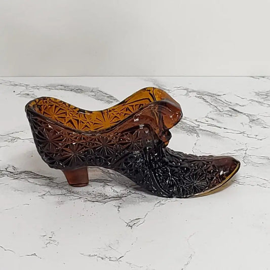 Glass Shoe Mid Century Taiwan Import Vintage - Decor