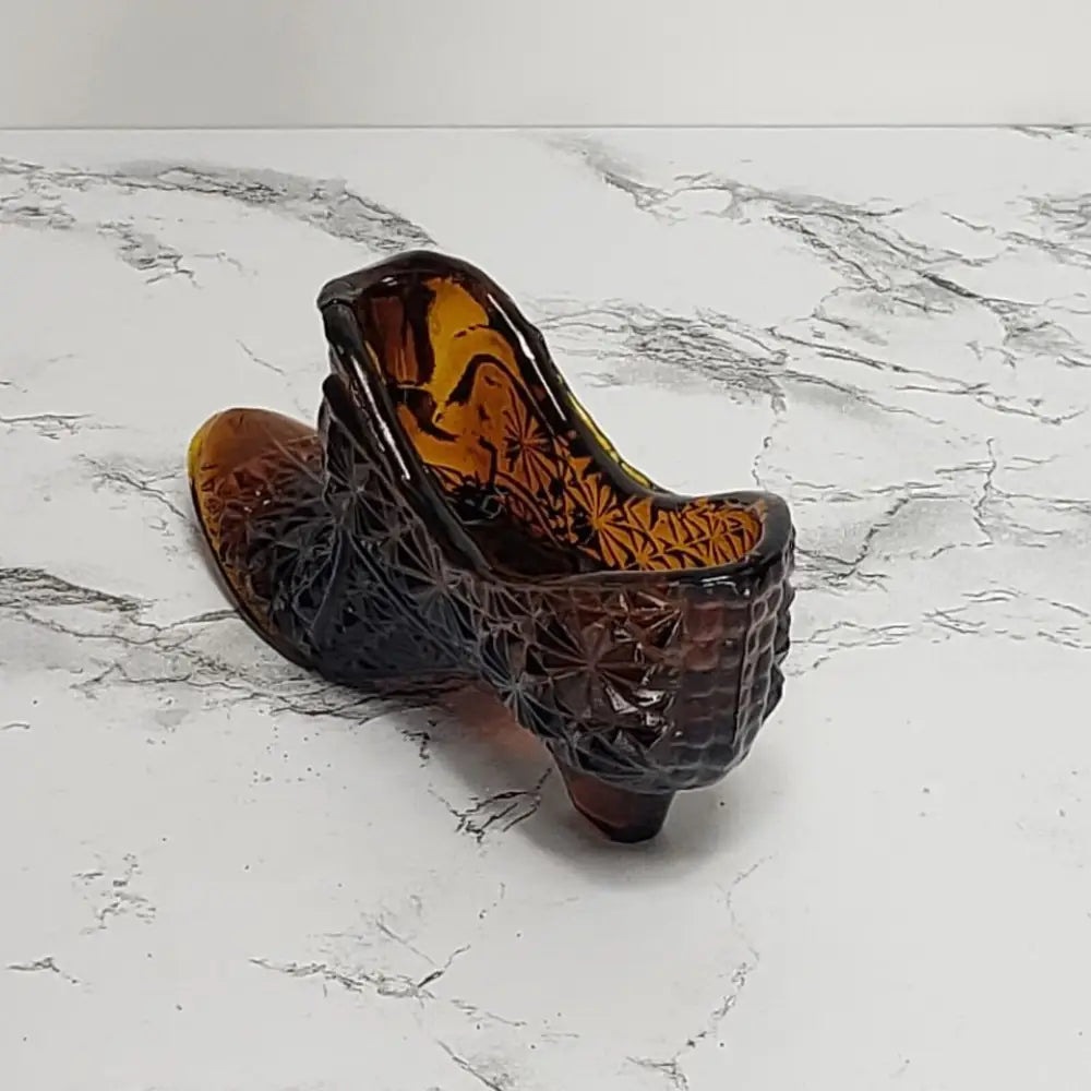 Glass Shoe Mid Century Taiwan Import Vintage - Decor