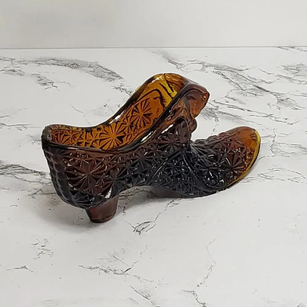 Glass Shoe Mid Century Taiwan Import Vintage - Decor