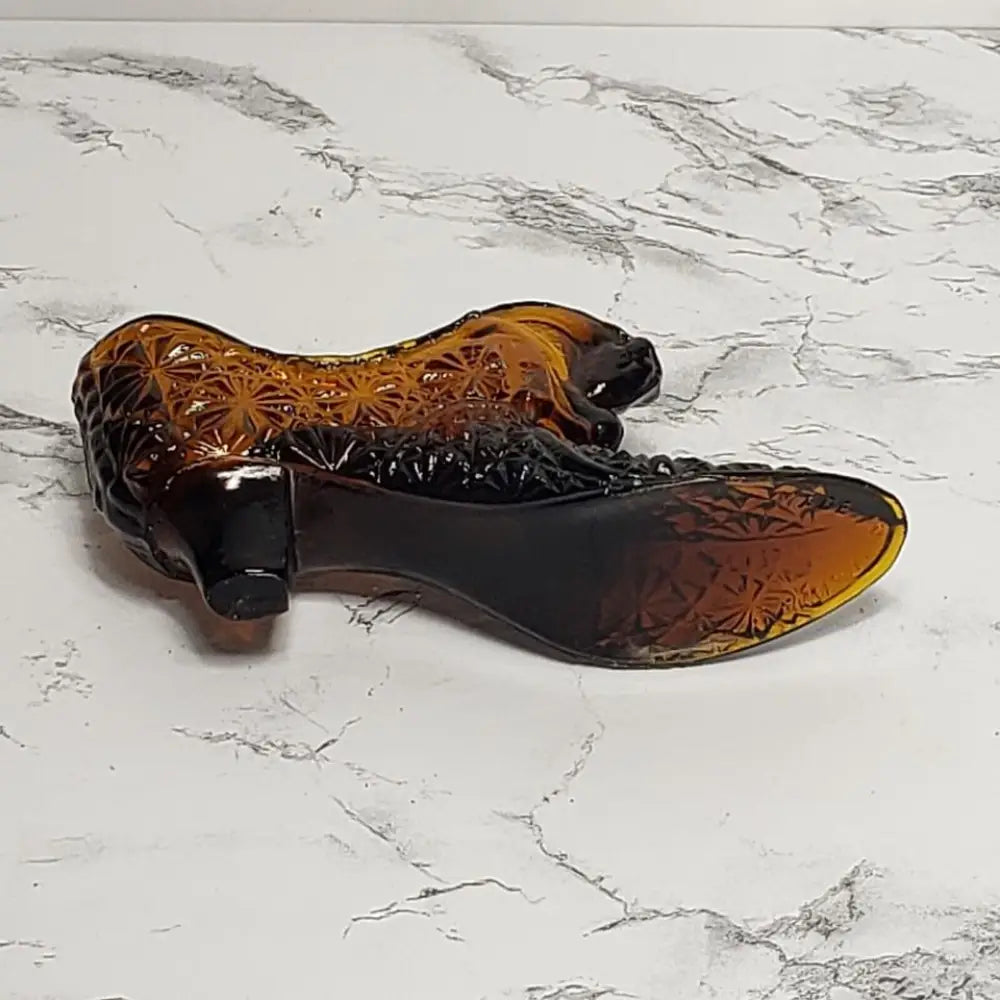 Glass Shoe Mid Century Taiwan Import Vintage - Decor