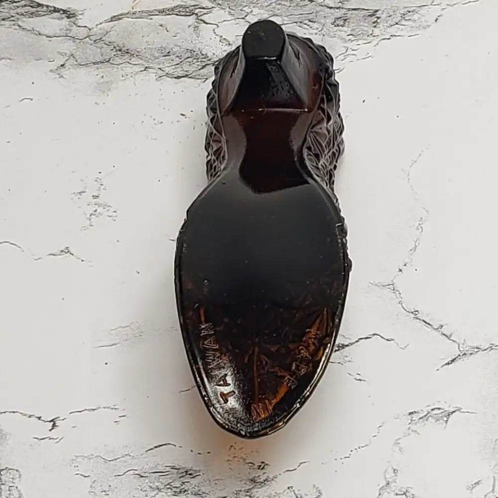 Glass Shoe Mid Century Taiwan Import Vintage - Decor