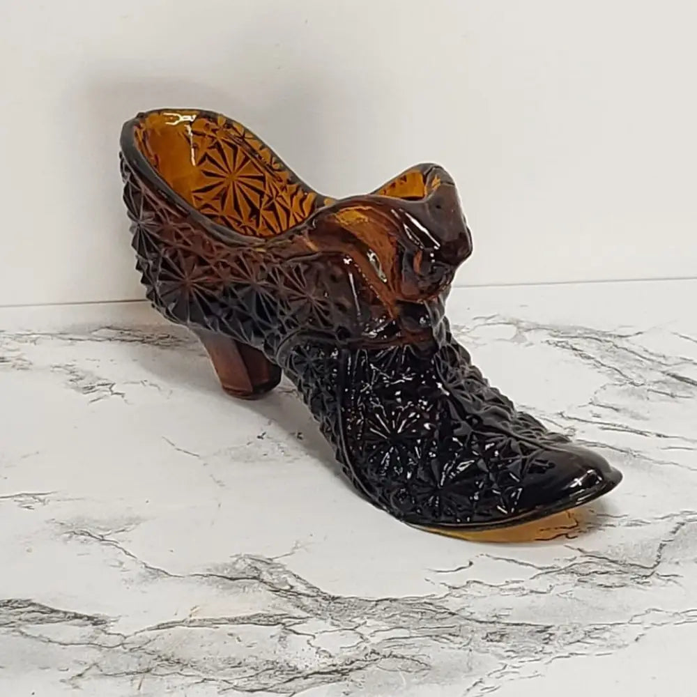 Glass Shoe Mid Century Taiwan Import Vintage - Decor