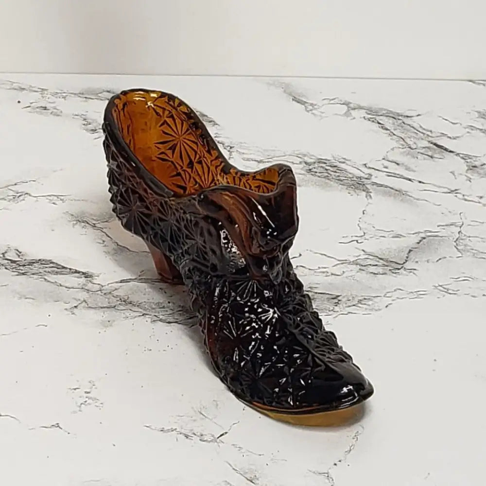 Glass Shoe Mid Century Taiwan Import Vintage - Decor