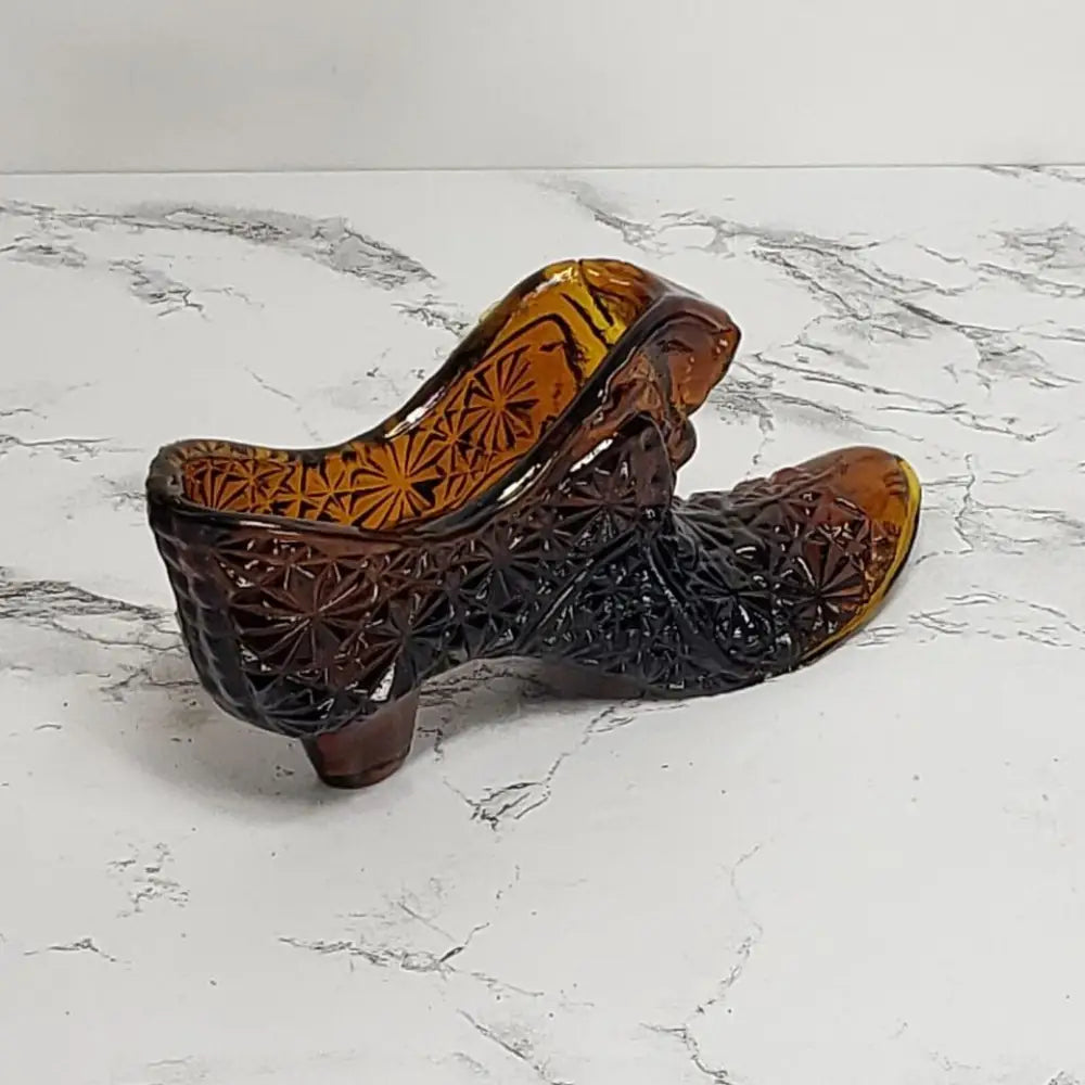 Glass Shoe Mid Century Taiwan Import Vintage - Decor
