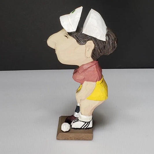 Golfer Eyeglass Holder Peepers Hand Carved Wood Decor