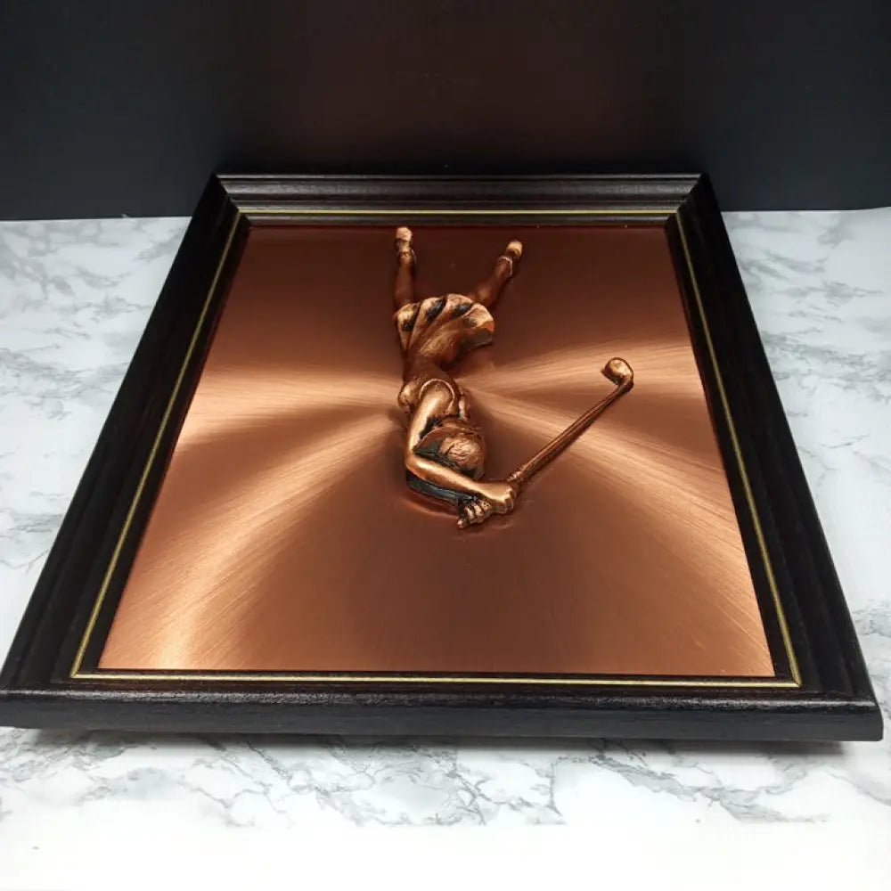 Female Golfer Copper Wall Art ( Vintage ) Decor