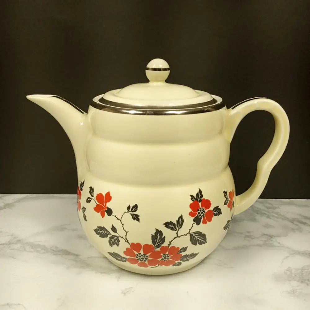 Hall Daniel Red Poppies Coffee Pot ( Vintage ) Decor