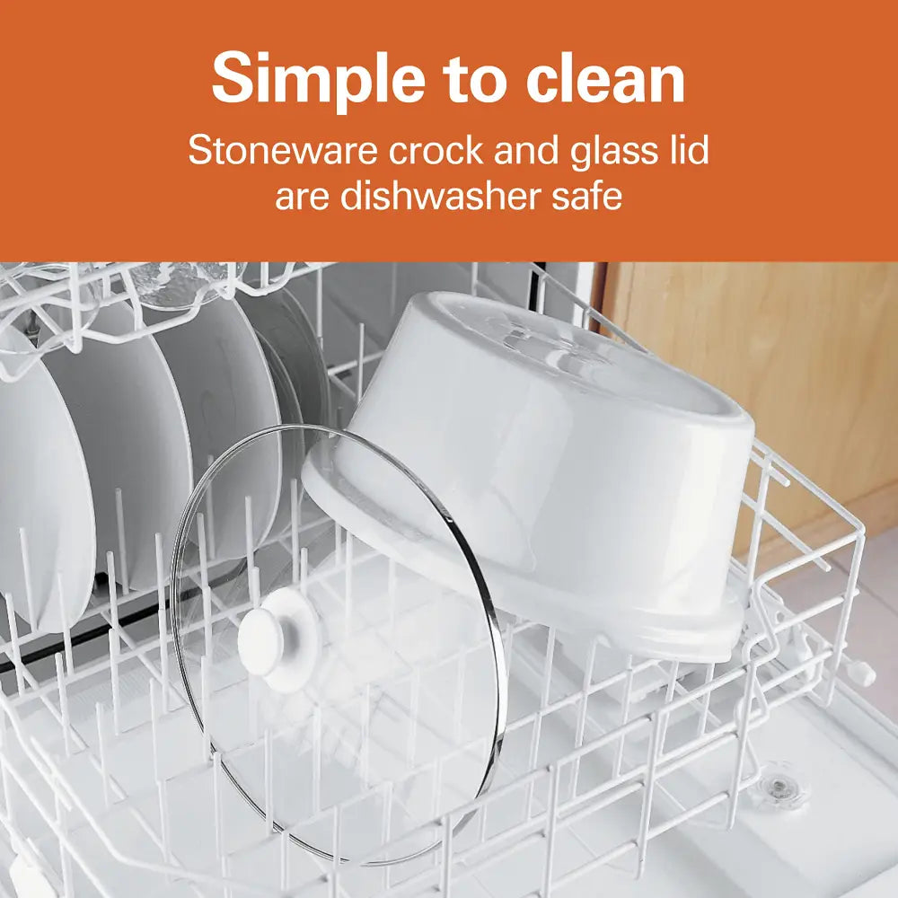 Hamilton Beach 4-Quart Slow Cooker With 3 Cooking Settings Dishwasher-Safe Stoneware Crock & Glass