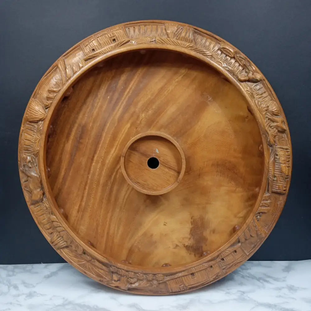 Hand Carved Lazy Susan Serving Tray ( Vintage ) Decor