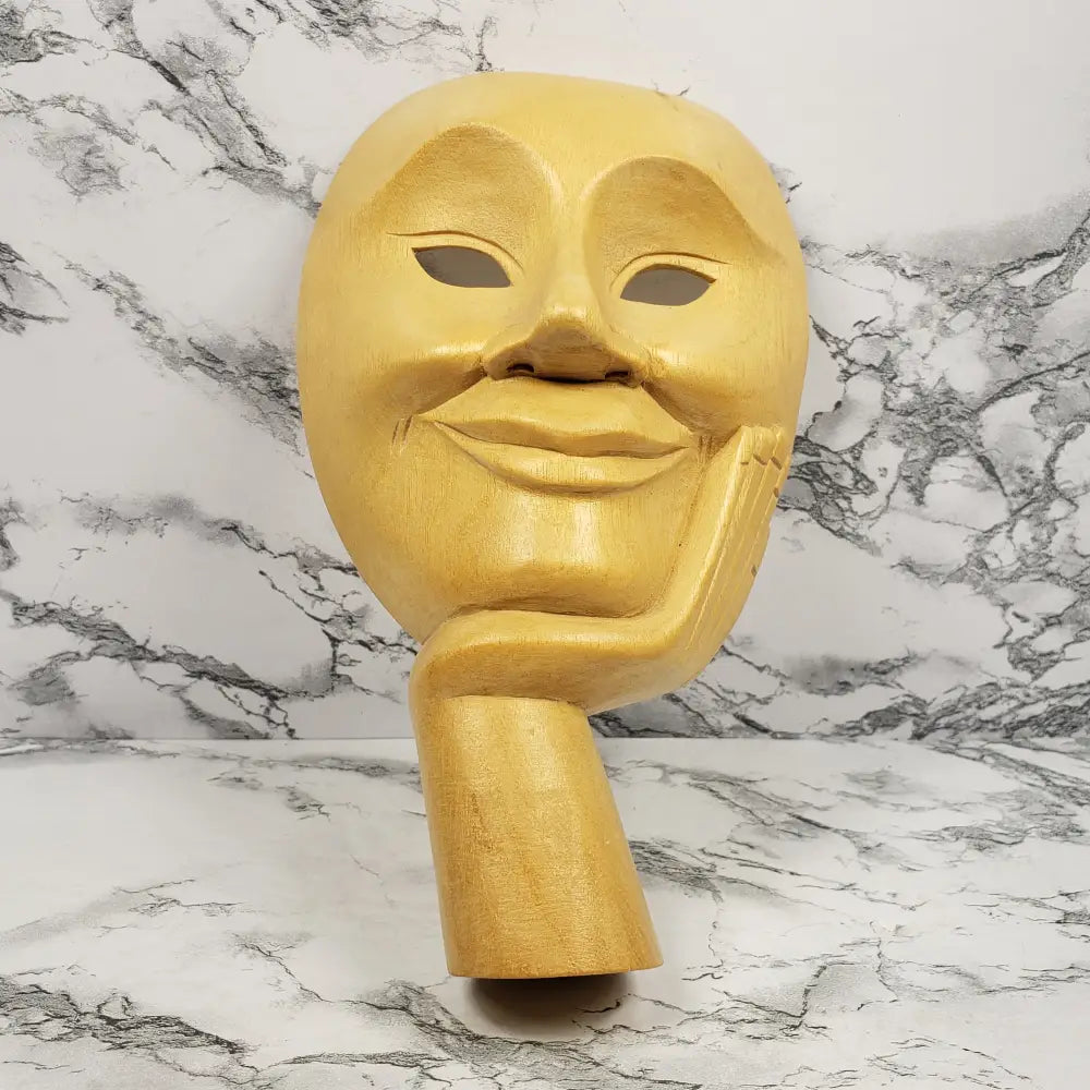 Hand Carved Mask Wall Table Art Vintage Decor