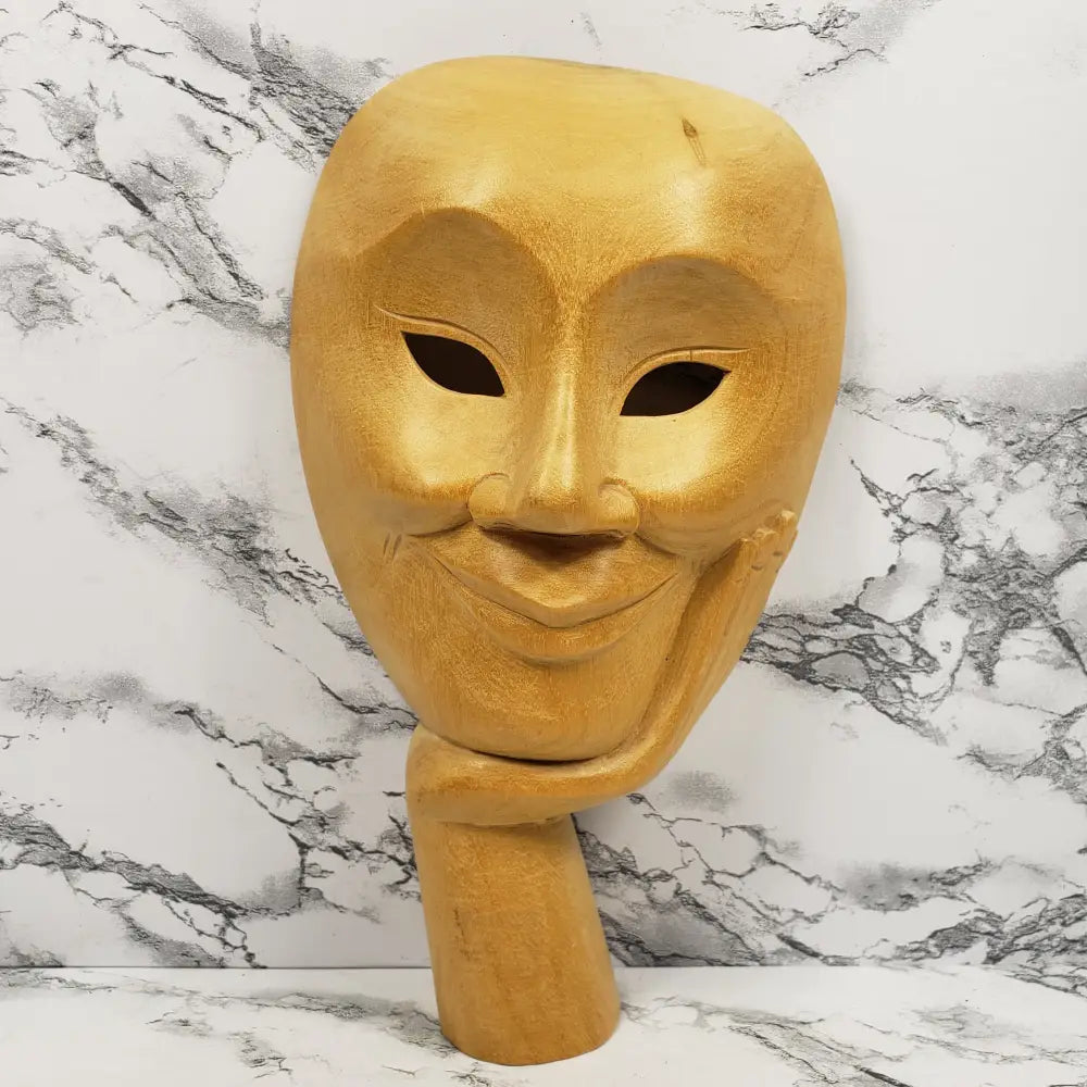 Hand Carved Mask Wall Table Art Vintage Decor