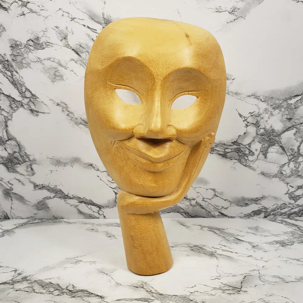 Hand Carved Mask Wall Table Art Vintage Decor