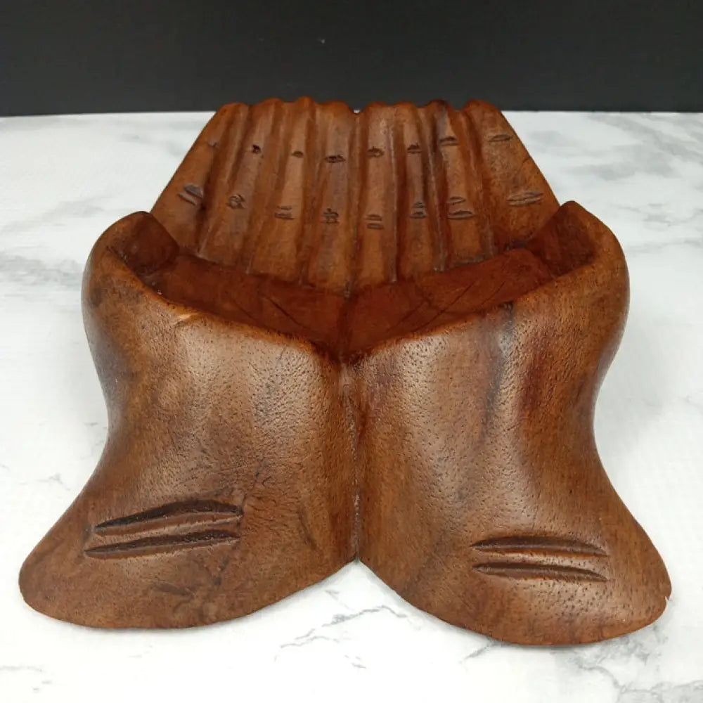 Hand Carved Open Hands Solid Wood ( Vintage ) Decor
