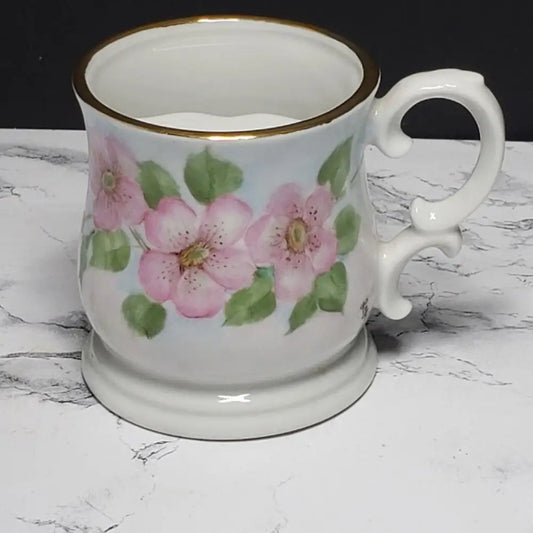 Hand Painted Signed Porcelain Mustache Cup Vintage - Decor
