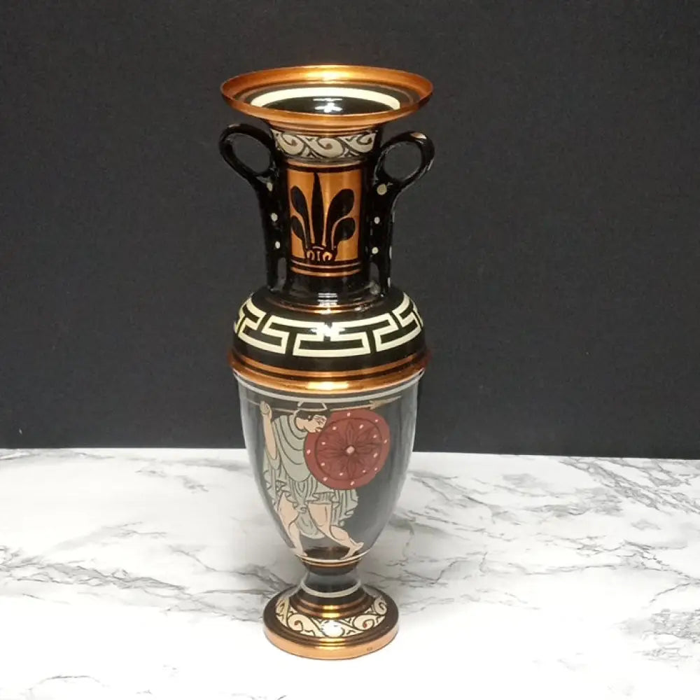 Hand Painted Solid Copper Greek Vase ( Vintage ) Decor