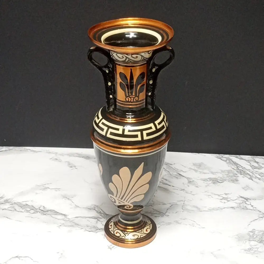 Hand Painted Solid Copper Greek Vase ( Vintage ) Decor