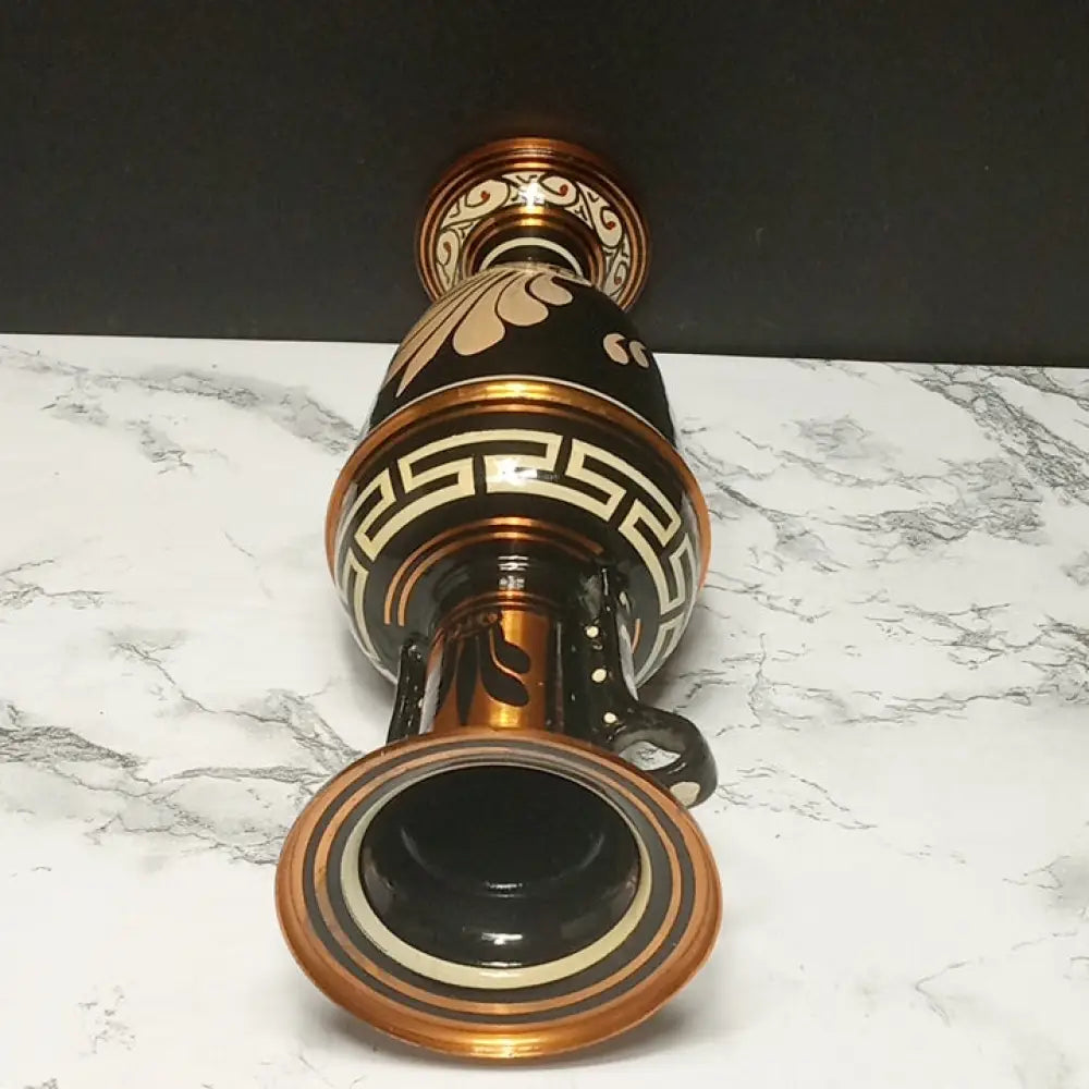 Hand Painted Solid Copper Greek Vase ( Vintage ) Decor