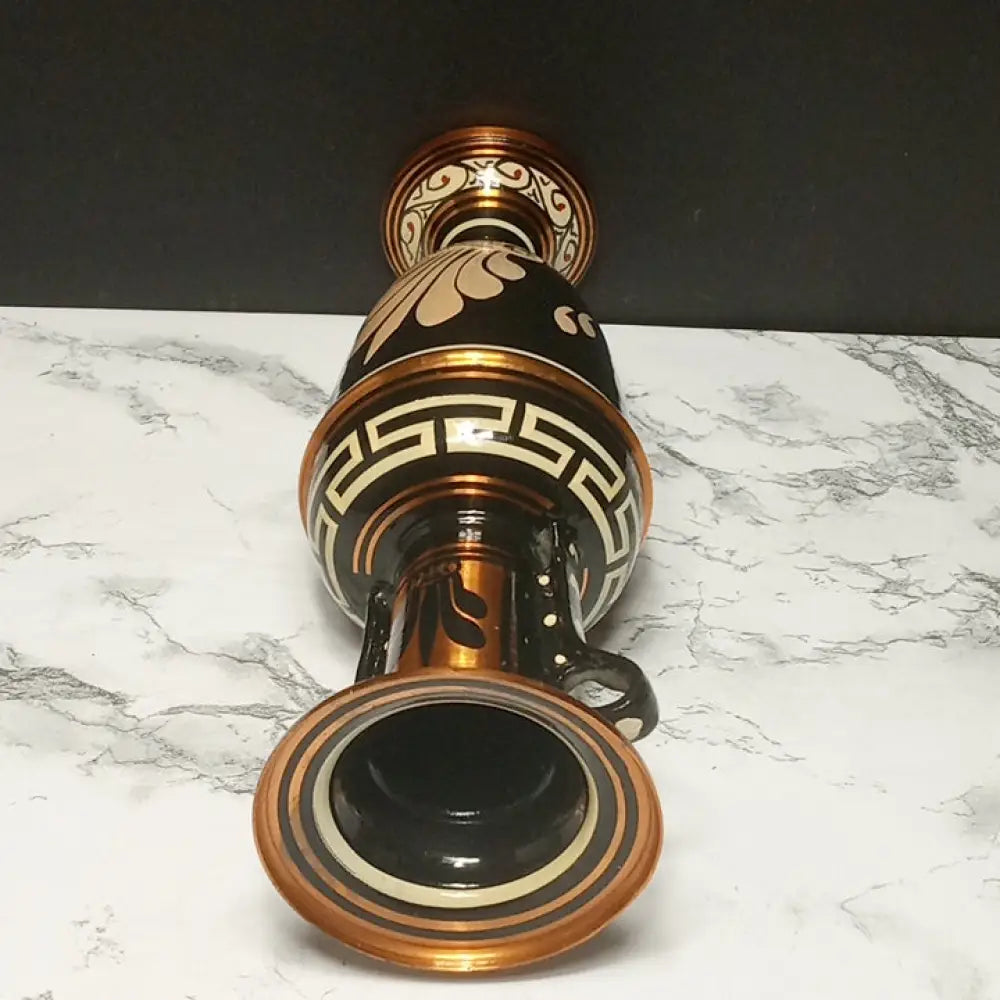 Hand Painted Solid Copper Greek Vase ( Vintage ) Decor