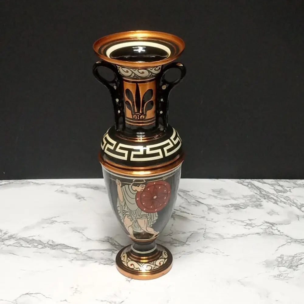 Hand Painted Solid Copper Greek Vase ( Vintage ) Decor