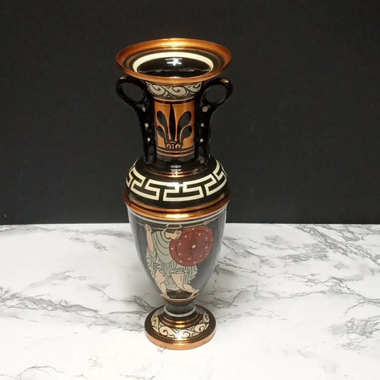Hand Painted Solid Copper Greek Vase ( Vintage ) Decor