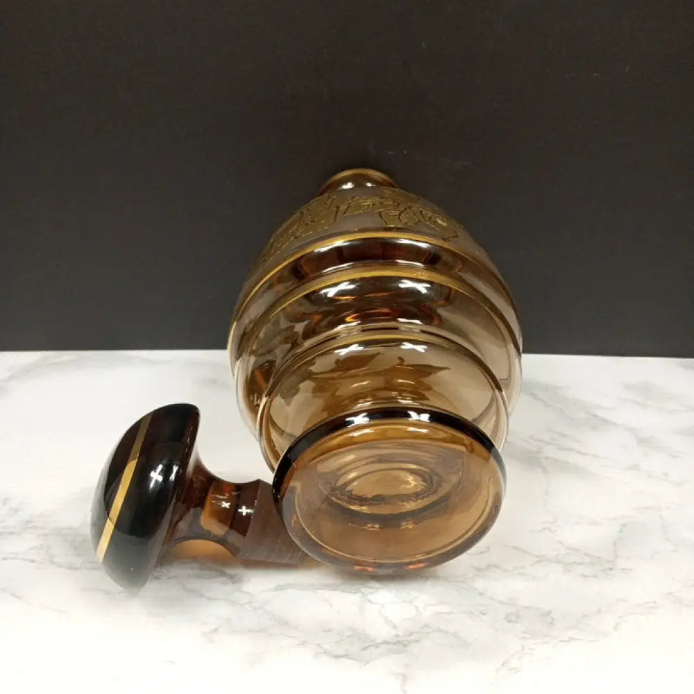 Handmade Bohemian Crystal Bottle With Stopper ( Vintage ) Decor