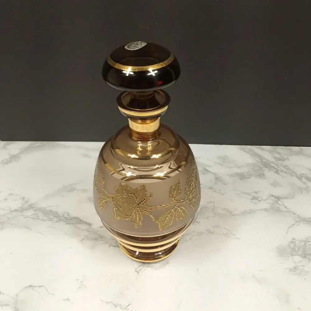 Handmade Bohemian Crystal Bottle With Stopper ( Vintage ) Decor