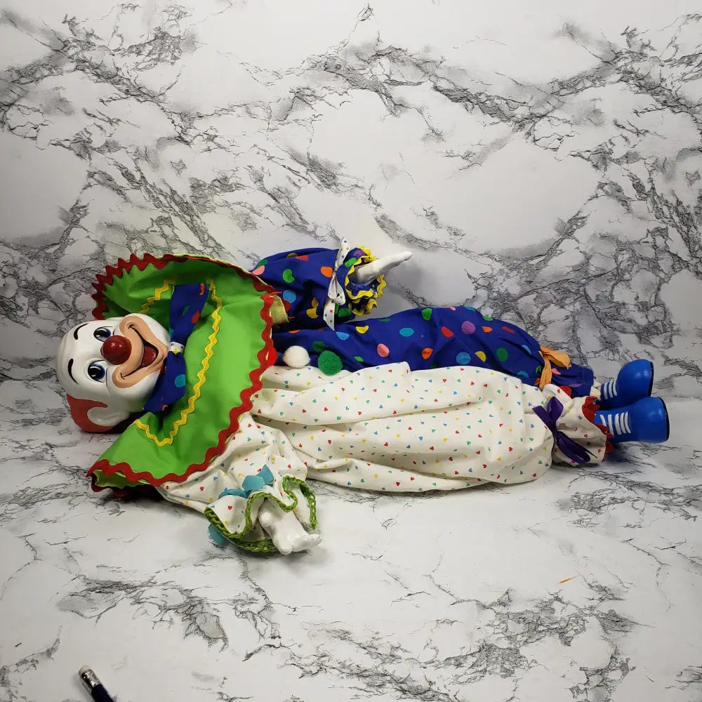 Handmade Bozo Clown Ceramic Doll Vintage Decor