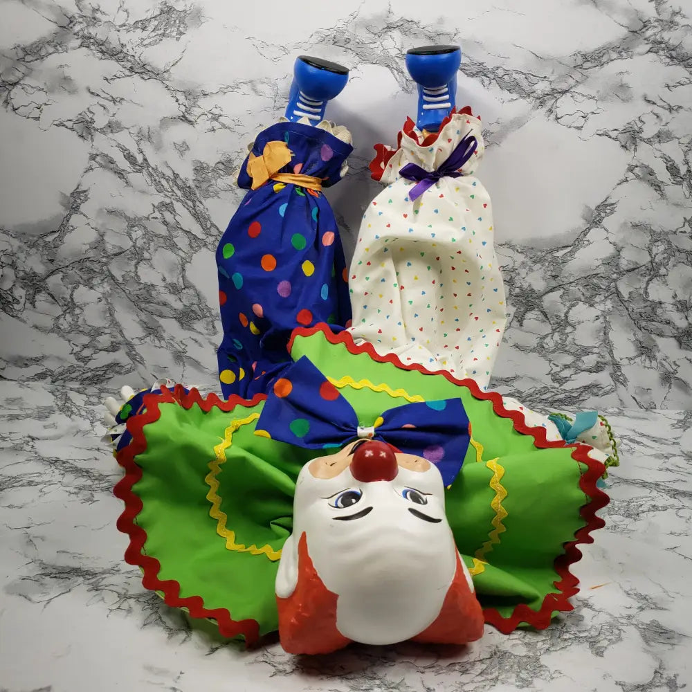 Handmade Bozo Clown Ceramic Doll Vintage Decor