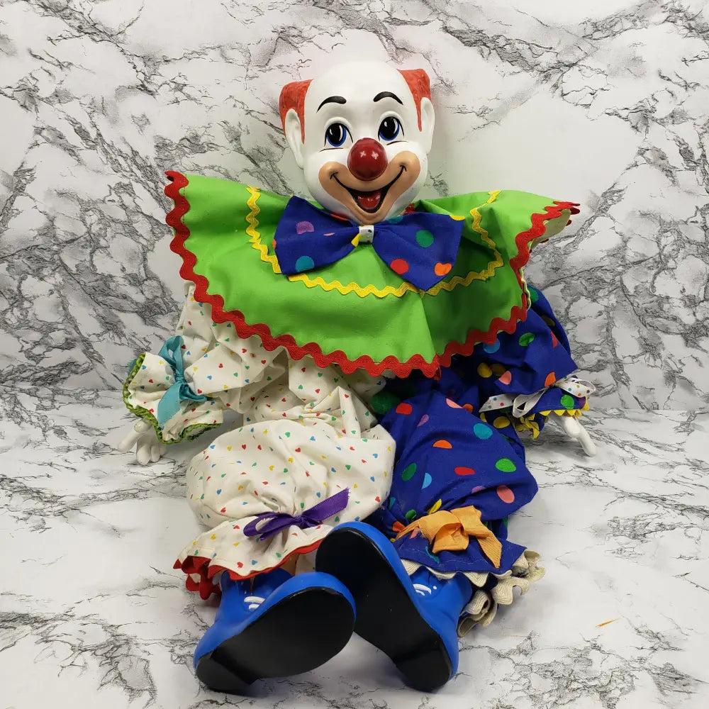 Handmade Bozo Clown Ceramic Doll Vintage Hometime Vintage Handmade