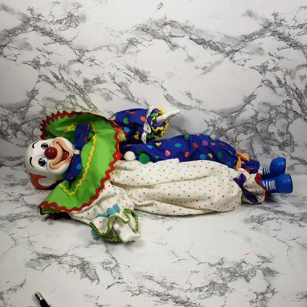 Handmade Bozo Clown Ceramic Doll Vintage Decor