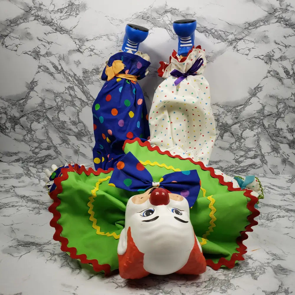 Handmade Bozo Clown Ceramic Doll Vintage Decor