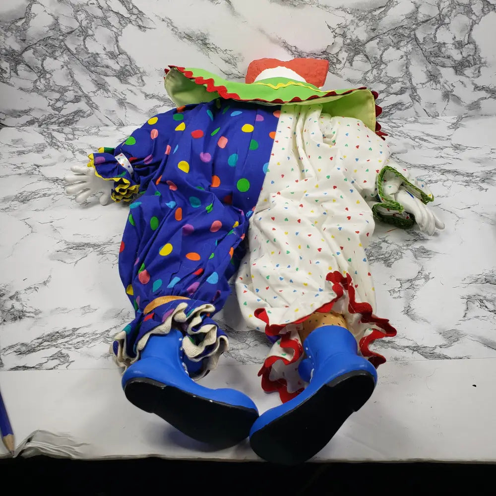 Handmade Bozo Clown Ceramic Doll Vintage Decor