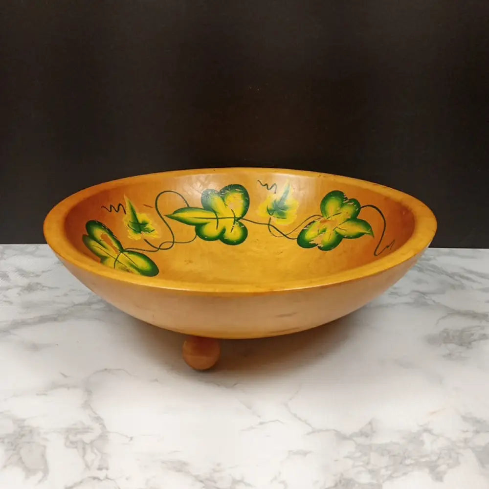 Handmade Dough Bowl Footed Solid Wood ( Vintage ) Decor