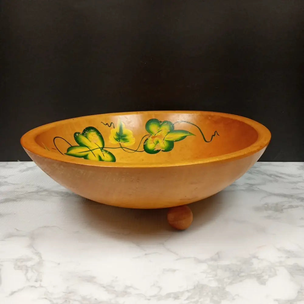 Handmade Dough Bowl Footed Solid Wood ( Vintage ) Decor