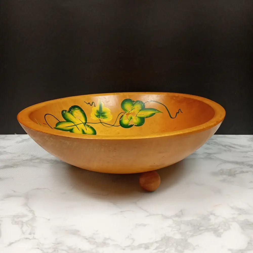 Handmade Dough Bowl Footed Solid Wood ( Vintage ) Decor
