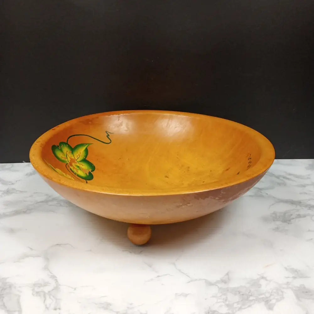 Handmade Dough Bowl Footed Solid Wood ( Vintage ) Decor
